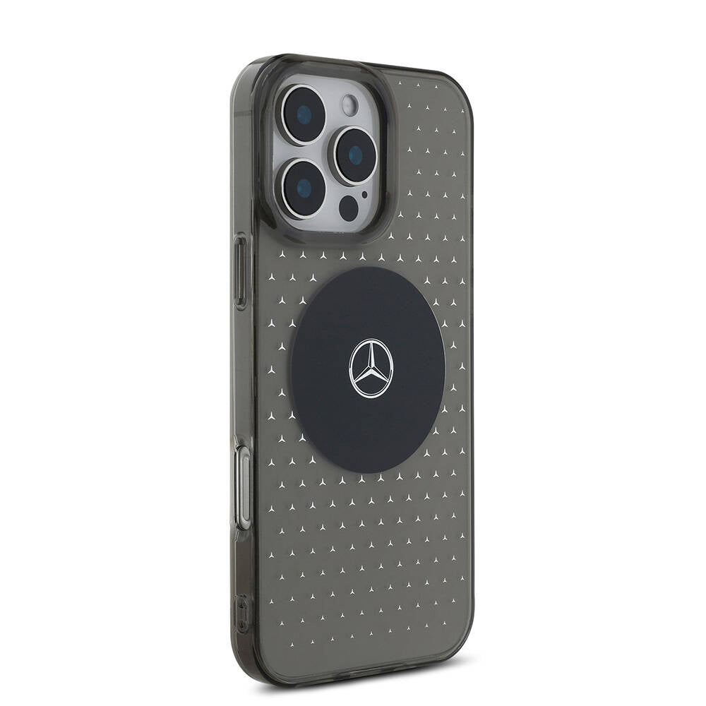 MERCEDES BENZ iPhone 16 Pro Max Orjinal Lisanslı Magsafe Şarj Özellikli Yıldız Desenli Transparan Kılıf