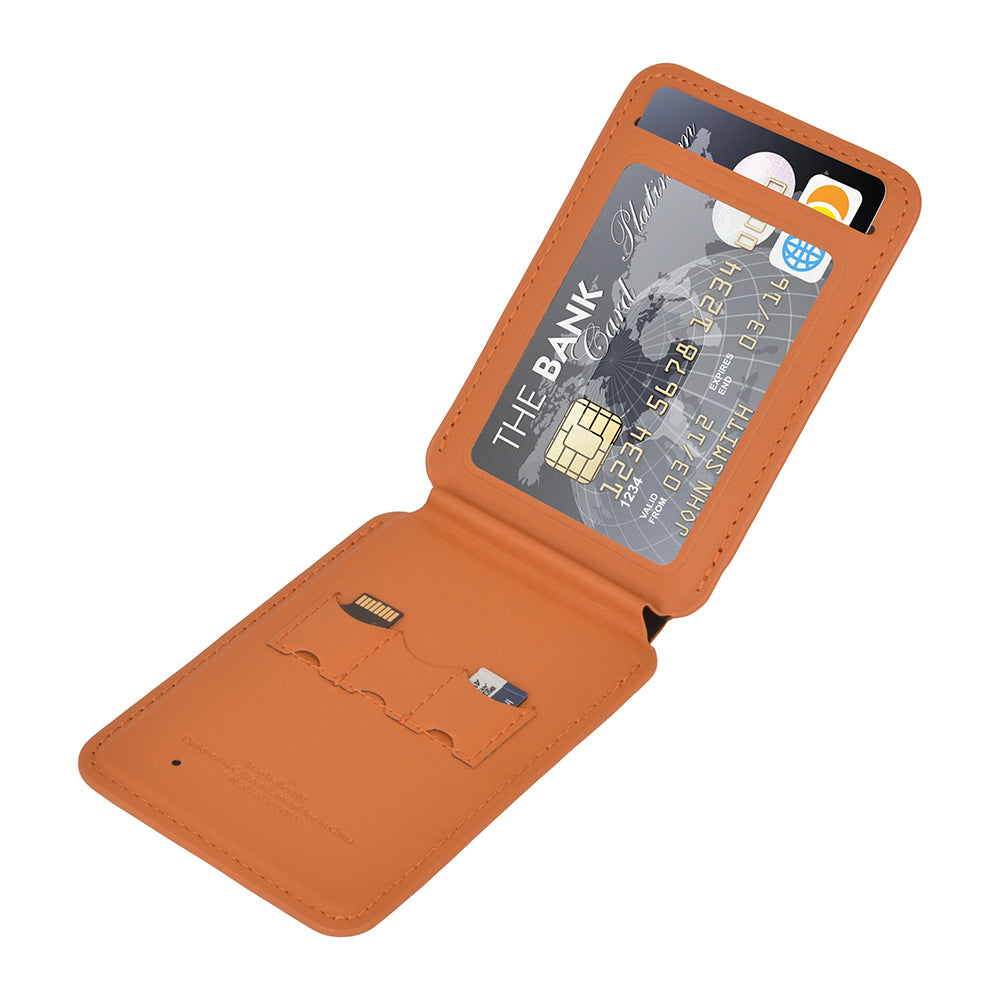 WİWU MW-005 Magnetik Standlı Kartlık Qi Kablosuz Şarj Uyumlu FindMy Özellikli Mag Wallet Kahverengi