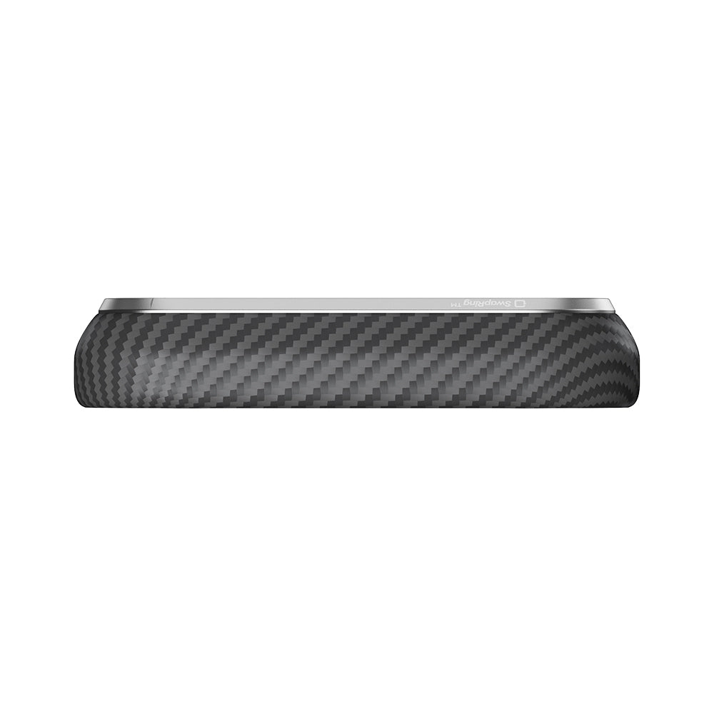 Apple iPhone 18 Pro Max Kılıf M-safe Şarj Özellikli 1500D Aramid Karbon Fiber Pitaka Ultra-Slim Classic Serisi Black-Grey Twill Kapak