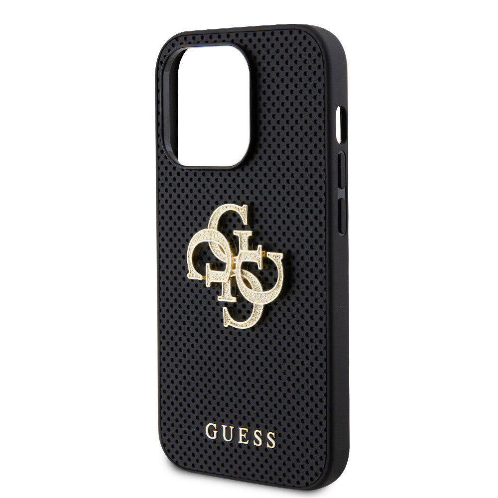 Guess Orjinal Lisanslı Delikli Yazı ve 4G Glitter Büyük Metal Logolu Siyah Kapak - enzaksesuar