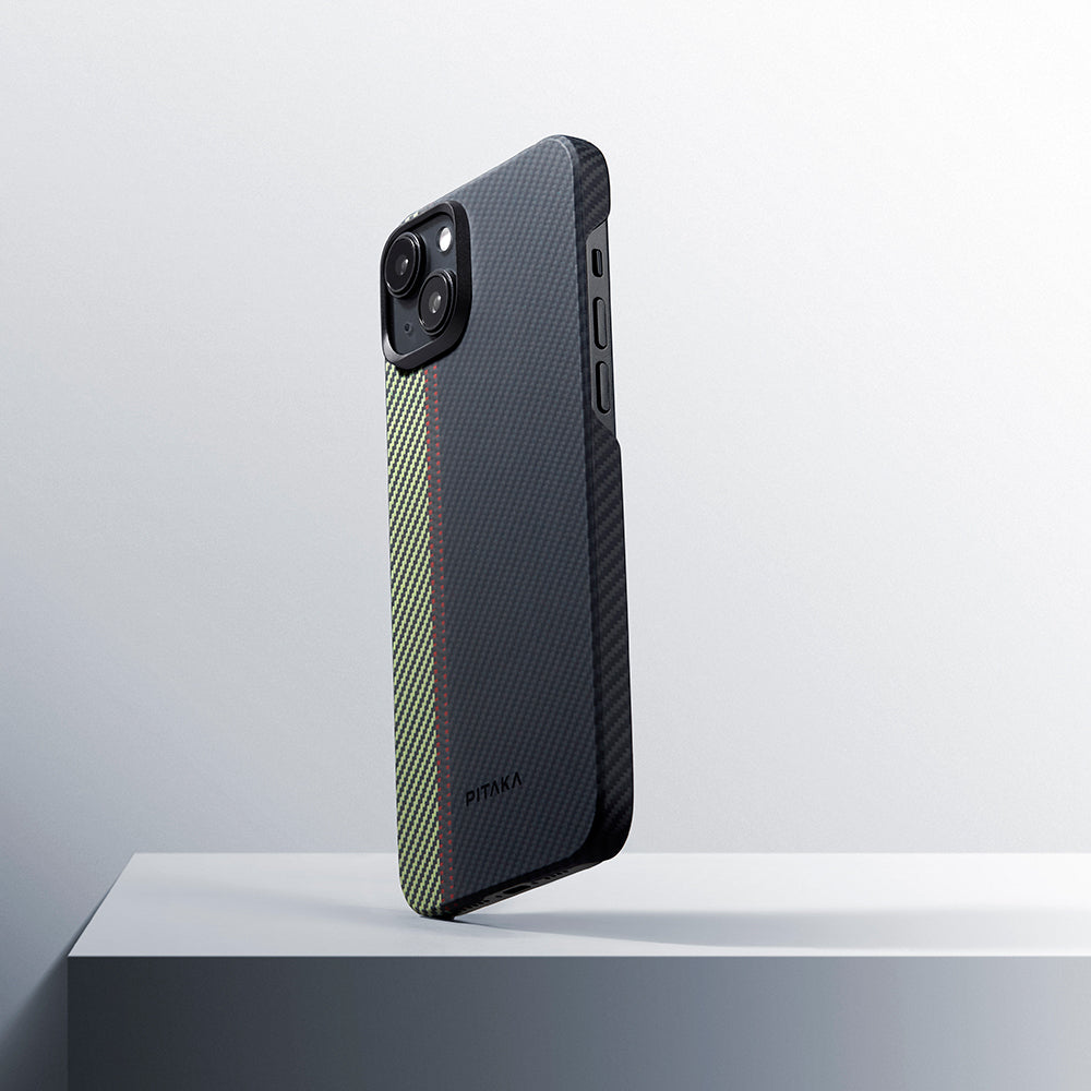 PİTAKA iPhone 15 Plus Magsafe Şarj Özellikli 600D Aramid Fiber Tactile Woven Orchestra Serisi Overture Kılıf