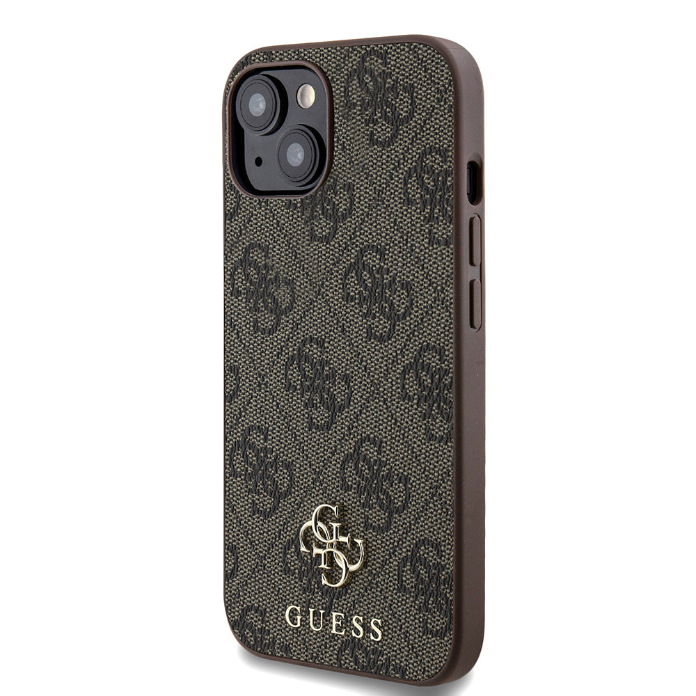 GUESS iPhone 15 Orjinal Lisanslı Magsafe Şarj Özellikli Small 4G Classic Kahverengi Kılıf