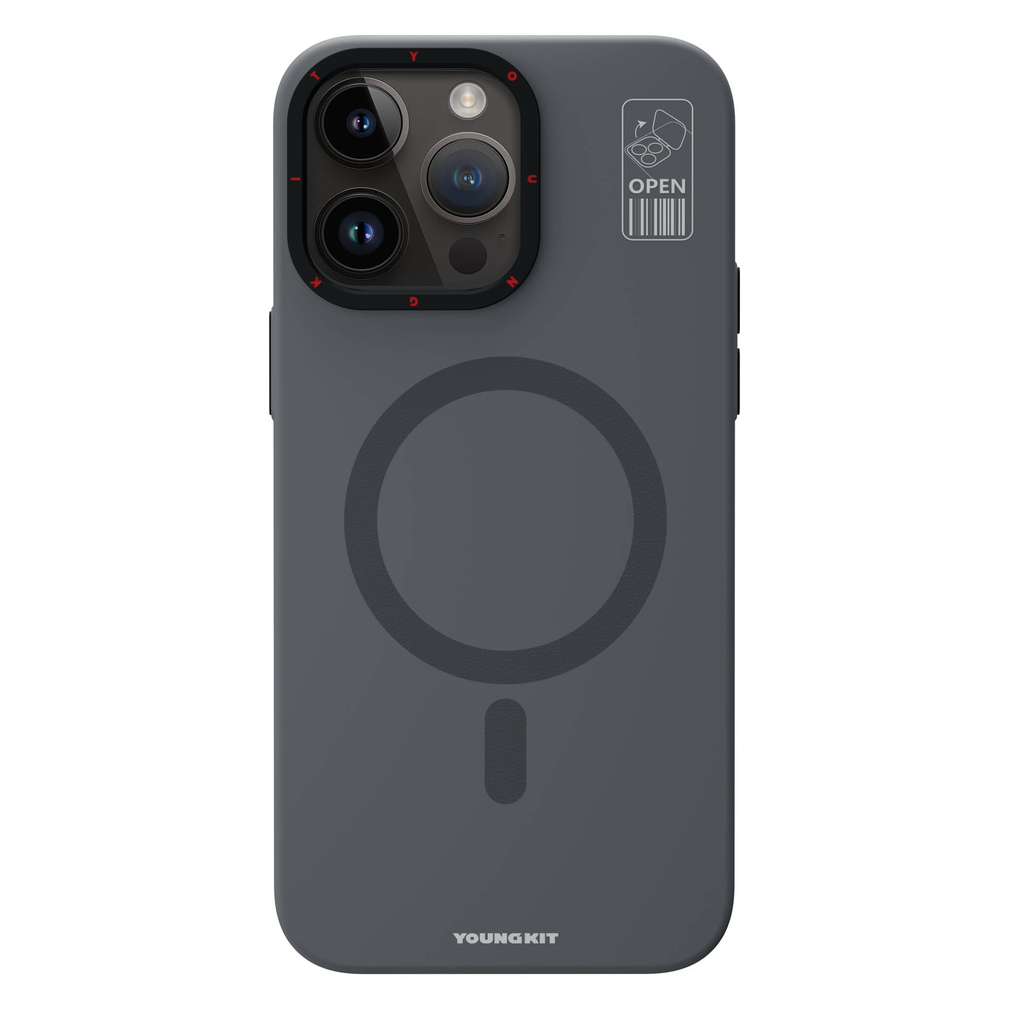 Youngkit Standlı Hermit Bracket Serisi iPhone Kapak Gri - enzaksesuar