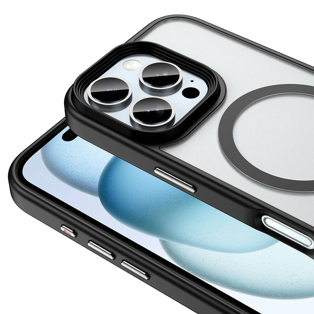 Zore Flet Magsafe Serisi iPhone Siyah Kapak - enzaksesuar