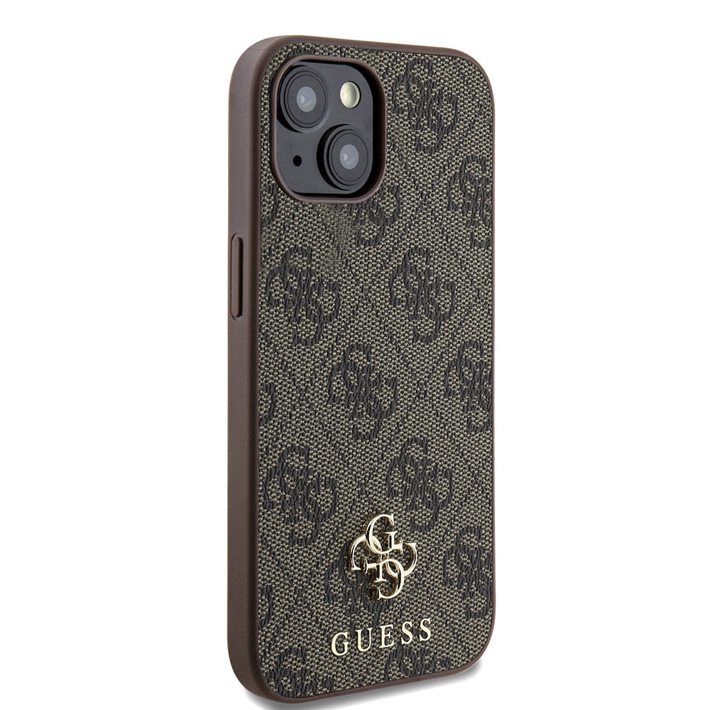 GUESS iPhone 15 Orjinal Lisanslı Magsafe Şarj Özellikli Small 4G Classic Kahverengi Kılıf