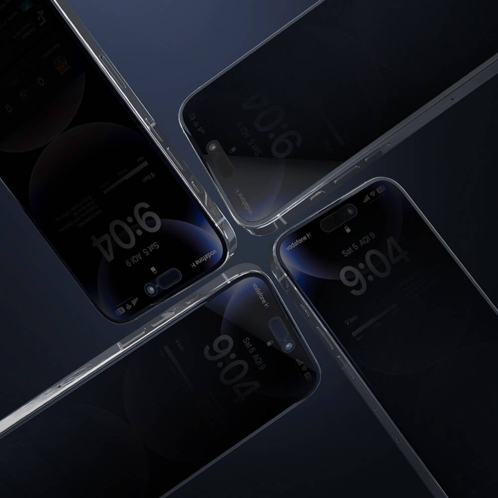 Wiwu Wi-SQ009 Easy Install iPrivacy 360° Anti-Peep Oleofobik Temperli Cam Ekran Koruyucu + Kolay Uygulama Aparatlı