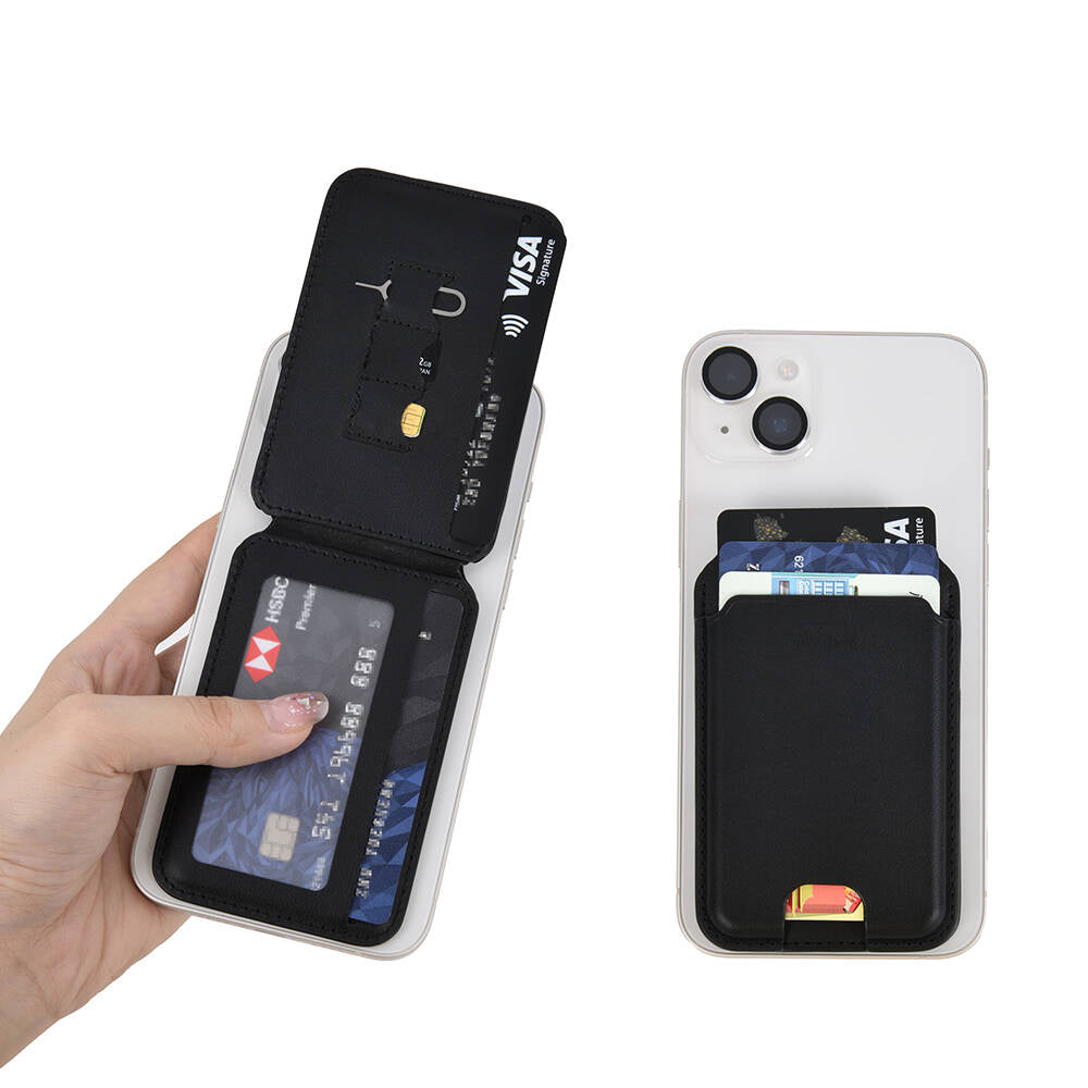Wiwu Mag Wallet Standlı Magnetik Siyah Kartlık - enzaksesuar
