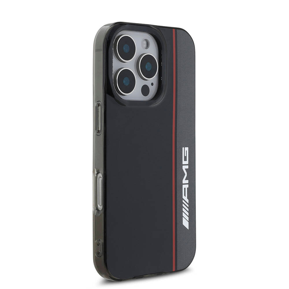 MERCEDES-BENZ - AMG iPhone 16 Pro Max Orjinal Lisanslı Magsafe Şarj Özellikli IML Baskı Logolu Çift Katmanlı Bow Lines Siyah Kılıf