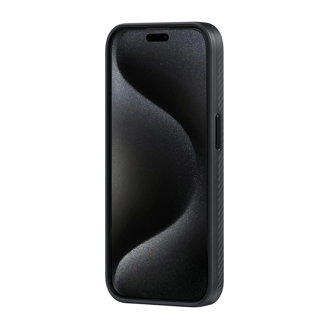 PİTAKA Magsafe Şarj Özellikli İPhone 15 Pro Max 600D Aramid Fiber Military-Grade Classic Serisi Black-Grey Twill Kapak