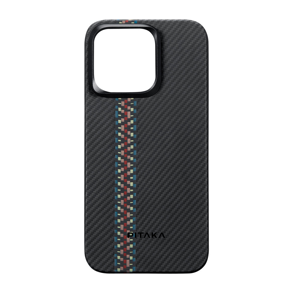 PİTAKA Magsafe Şarj Özellikli İPhone 15 Pro 600D Aramid Fiber Pitaka Tactile Woven Orchestra Serisi Rhapsody Kapak