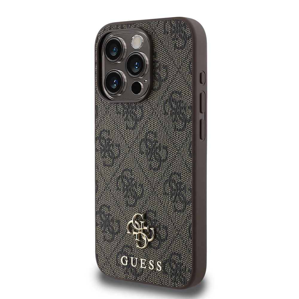 GUESS iPhone 15 Pro Max Orjinal Lisanslı Magsafe Şarj Özellikli Small 4G Classic Kahverengi Kılıf