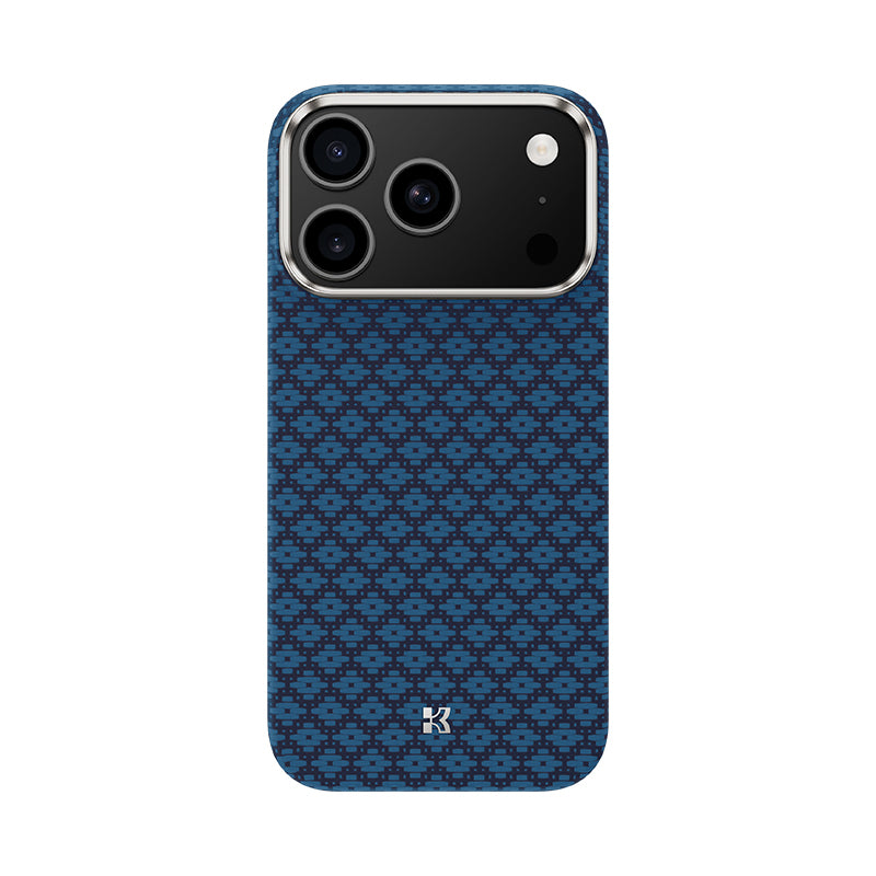 Apple iPhone 17 Pro Kılıf M-Safe Şarj Özellikli Benks ArmorAir ArmorGrid Serisi Kevlar Kapak Mavi