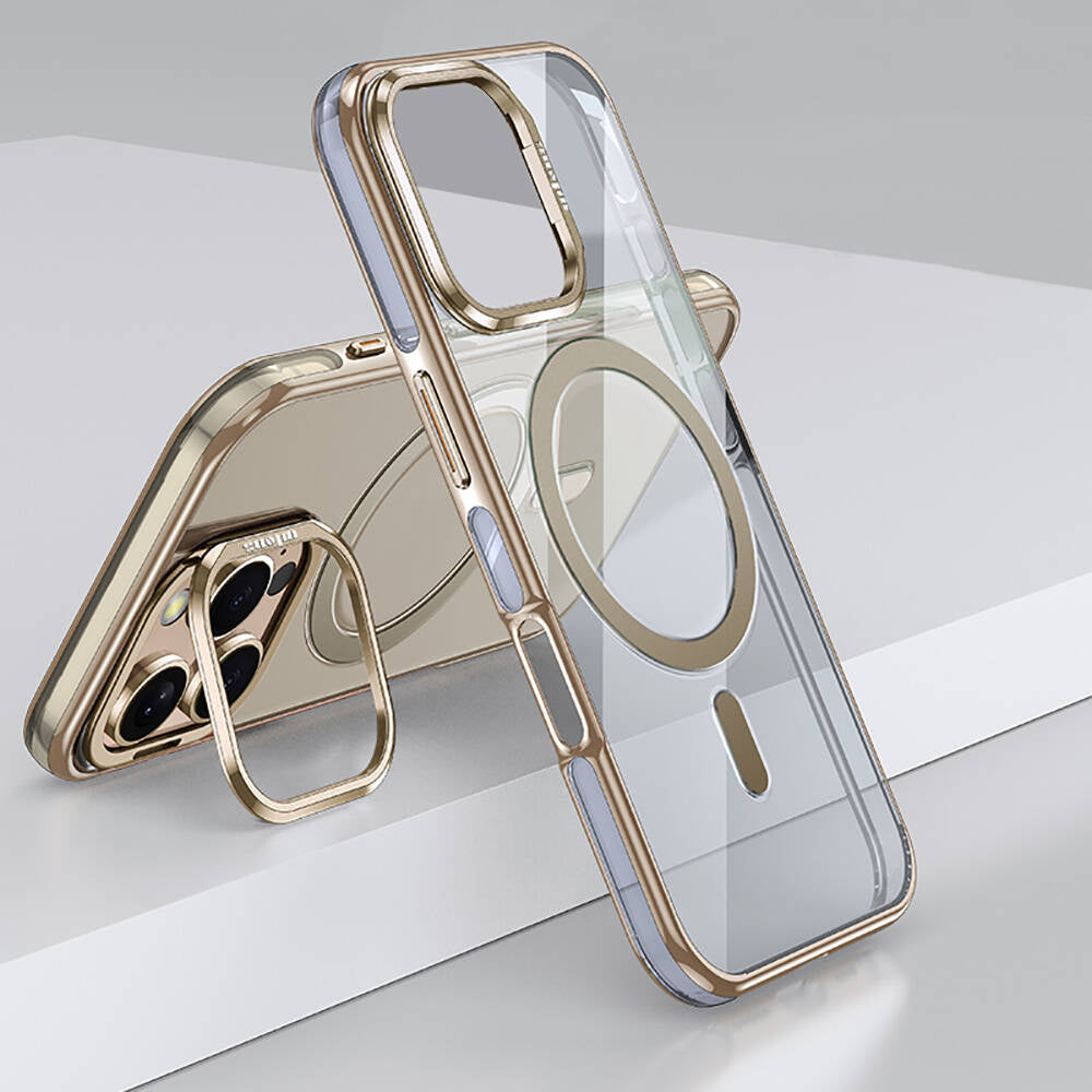 WLONS iPhone 16 Pro Max Standlı Efsane Gold Kılıf