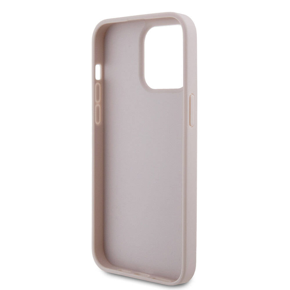 Guess Orjinal Lisanslı PU Deri Taşlı Üçgen Logo 4G Desenli Strass Pembe Kapak - enzaksesuar