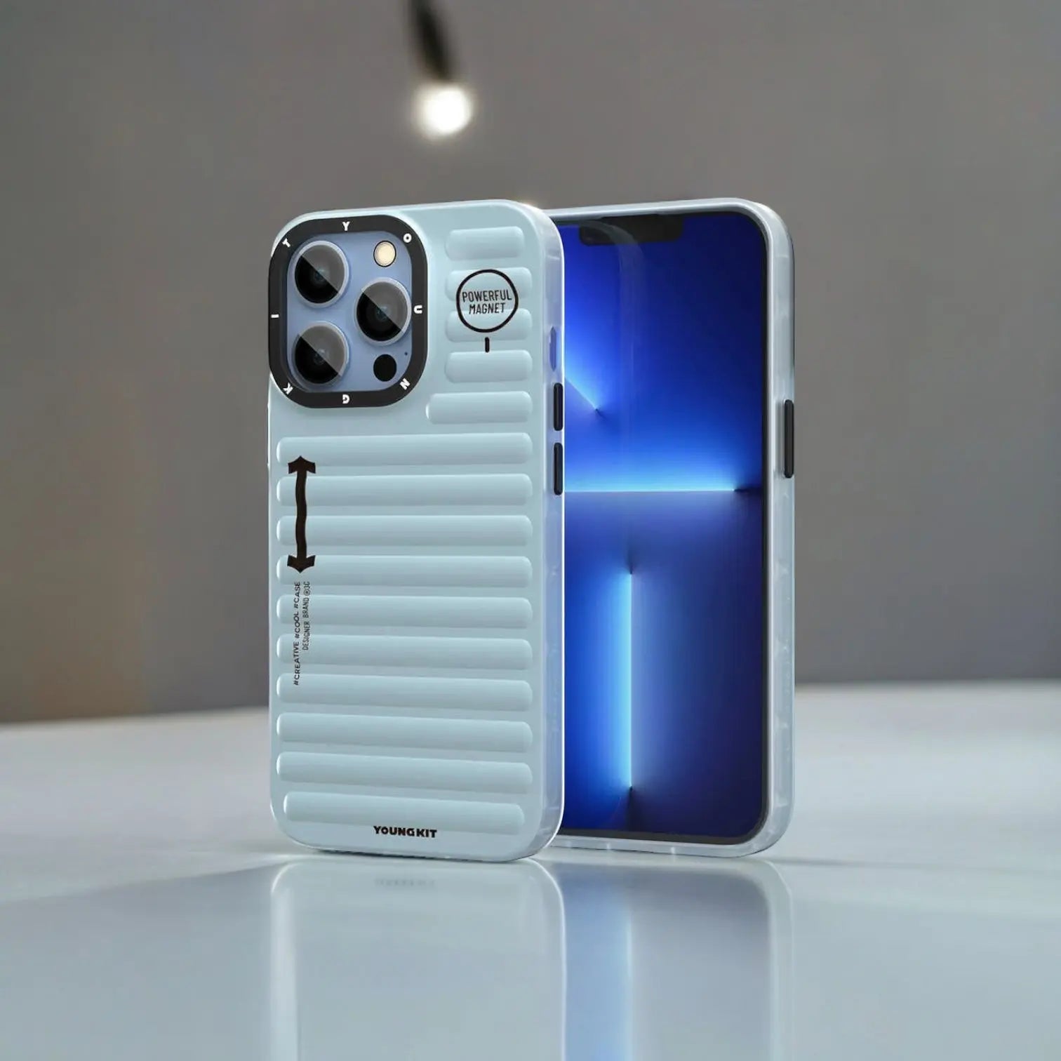 Youngkit Plain Coloured Serisi iPhone Mavi Kapak - enzaksesuar