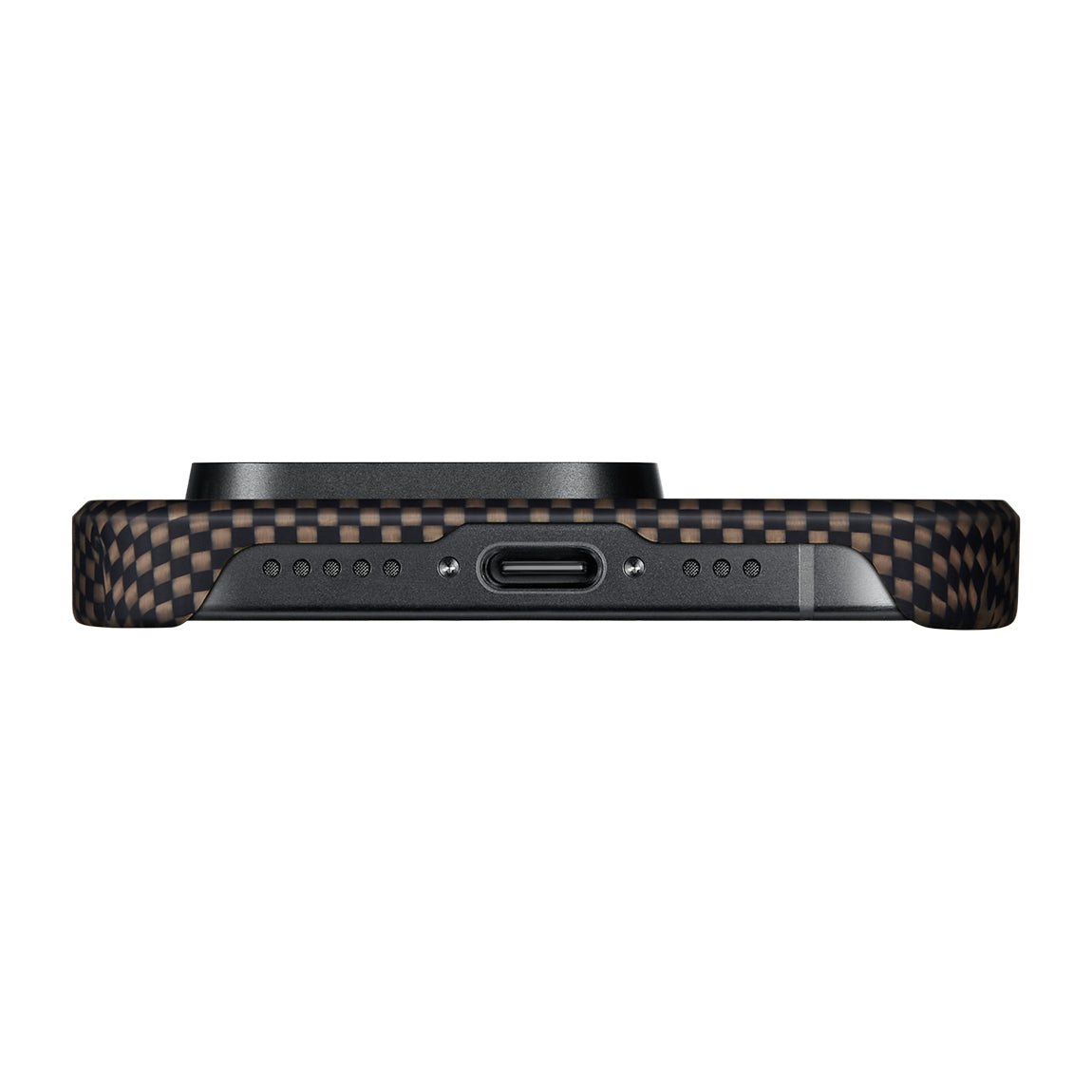 PİTAKA Magsafe Şarj Özellikli İPhone 15 Pro Max Aramid Fiber Tactile Woven Sunset-Moonrise Serisi Sunset Kılıf