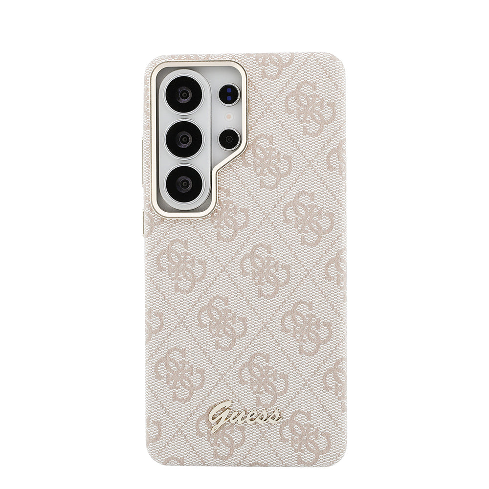 Galaxy S26 Ultra Kılıf Guess Orjinal Lisanslı M-safe Şarj Özellikli Script Yazı Logolu 4G Desenli Kapak Pembe