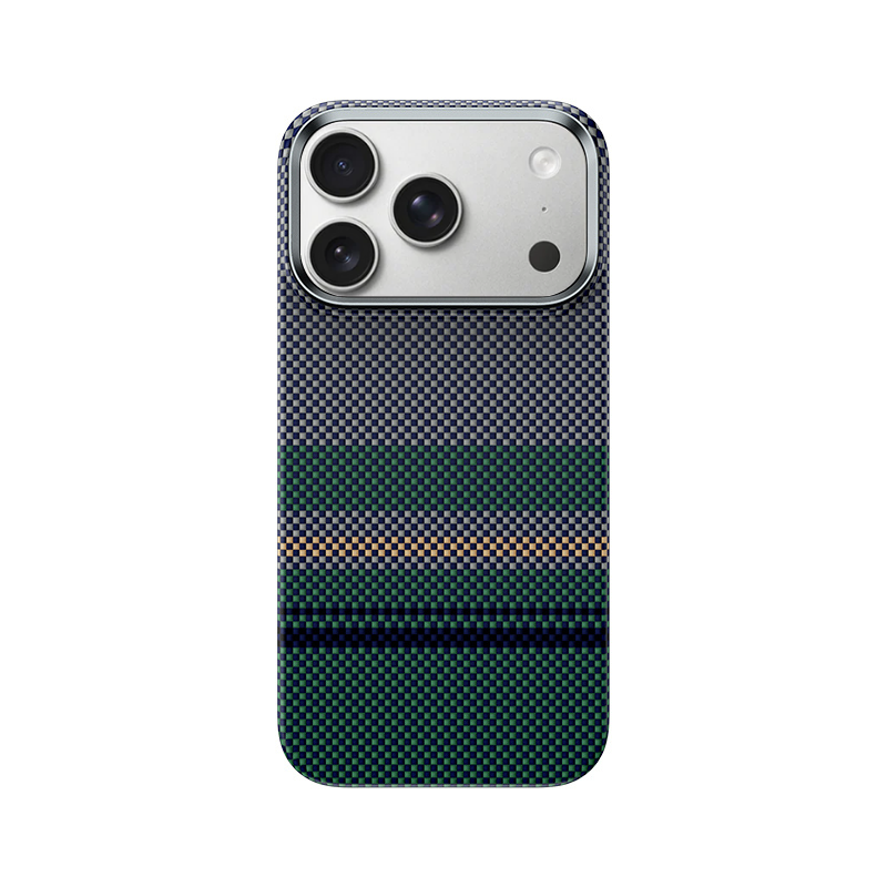 Apple iPhone 17 Pro Max Kılıf M-safe Şarj Özellikli Karbon Fiber Tasarımlı Benks Aurora ArmorAir Kevlar Kapak Siyah