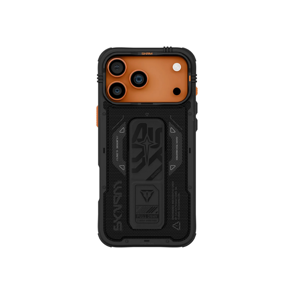 Apple iPhone 17 Pro Kılıf SkinArma M-safe Şarj Özellikli Airbag Tasarımlı Standlı Phantom Kapak Siyah
