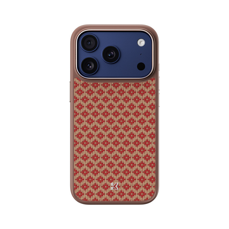 Apple iPhone 17 Pro Max Kılıf M-Safe Şarj Özellikli Benks ArmorPro ArmorGrid Serisi Kevlar Kapak Turuncu