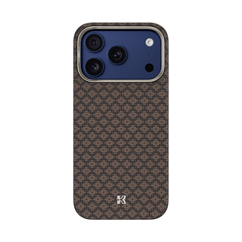Apple iPhone 17 Pro Max Kılıf M-Safe Şarj Özellikli Benks ArmorAir ArmorGrid Serisi Kevlar Kapak Gold
