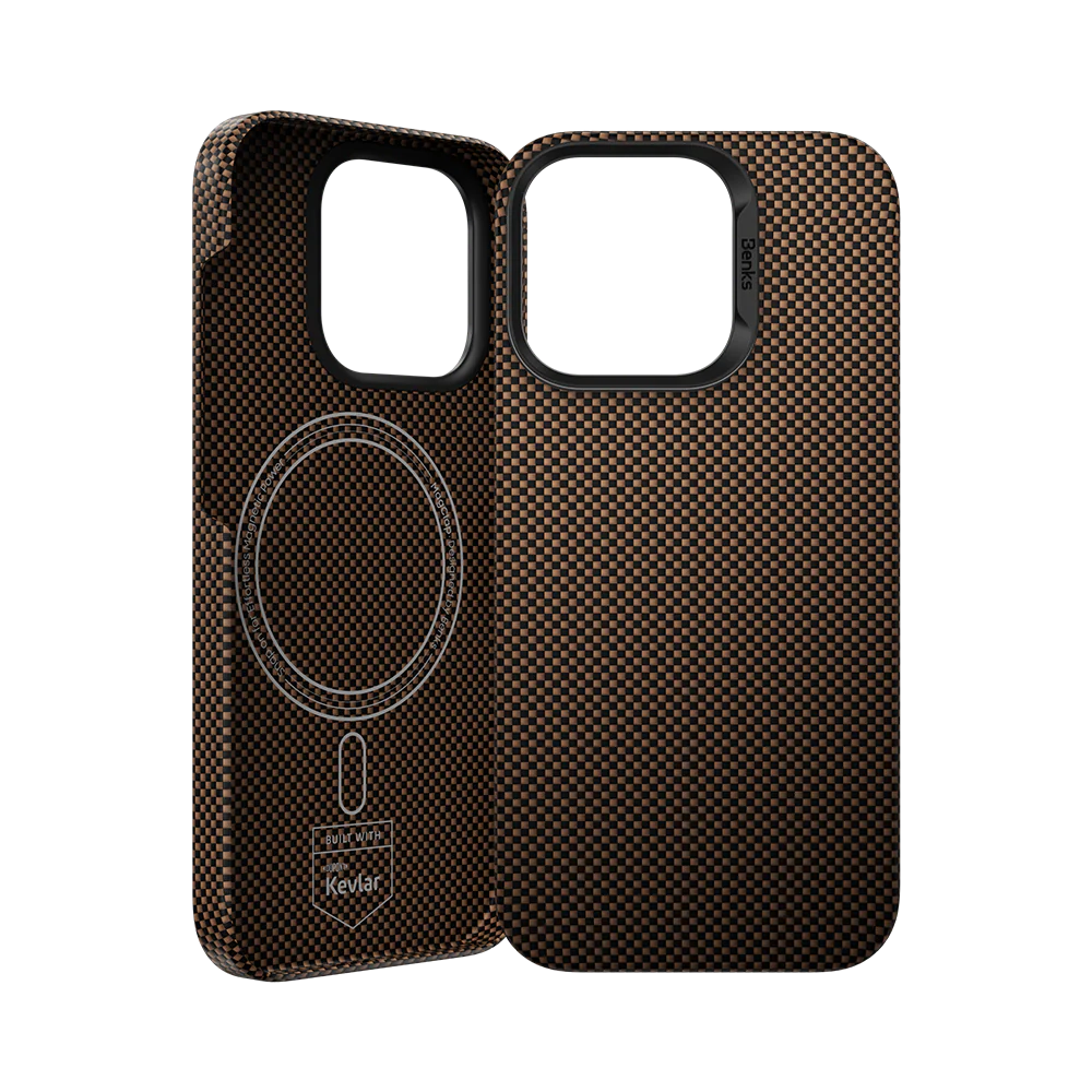 Magsafe Şarj Özellikli Benks ArmorTint Serisi ArmorAir Kevlar Gold Kapak - enzaksesuar