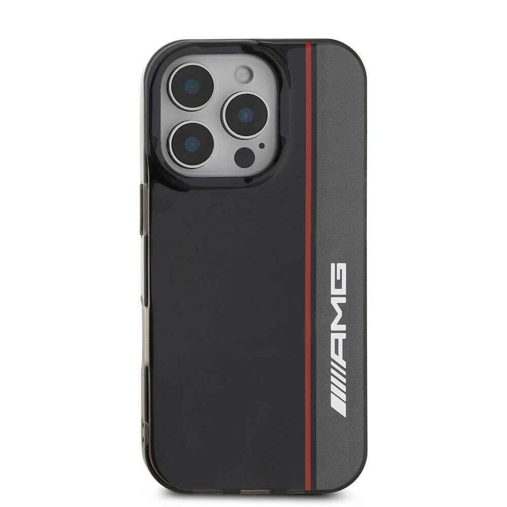 MERCEDES-BENZ - AMG iPhone 16 Pro Max Orjinal Lisanslı Magsafe Şarj Özellikli IML Baskı Logolu Çift Katmanlı Bow Lines Siyah Kılıf