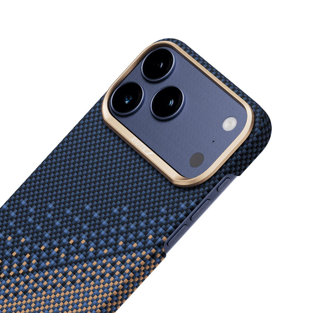 Apple iPhone 17 Pro Max Kılıf M-safe Şarj Özellikli Raptic Aramid Skin Serenity Serisi Kapak Lacivert