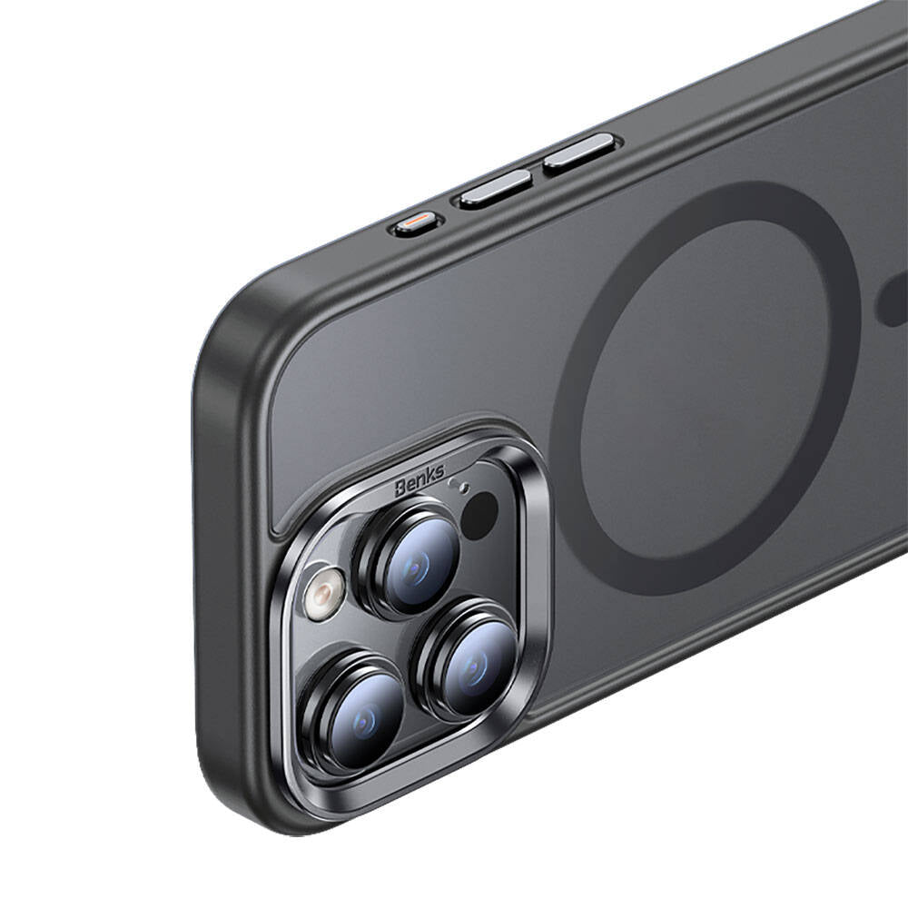 BENKS iPhone 15 Pro Max Magsafe Şarj Özellikli Benks Mist Protective Gri Kılıf
