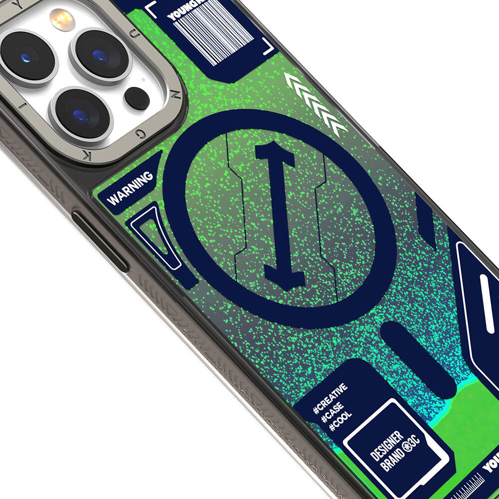 Magsafe Şarj Özellikli YoungKit Galaxy Serisi Yeşil Kapak - enzaksesuar