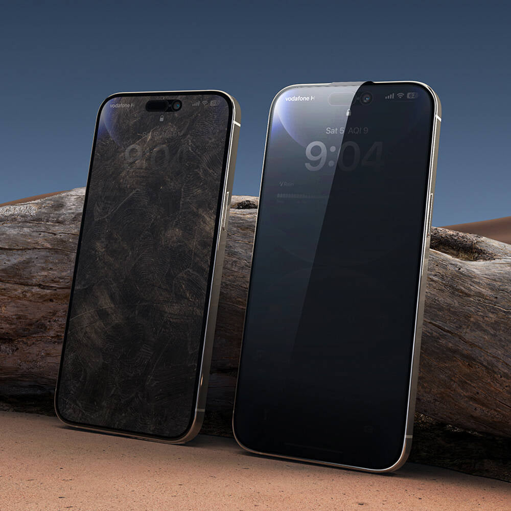 Wiwu Wi-SQ009 Easy Install iPrivacy 360° Anti-Peep Oleofobik Temperli Cam Ekran Koruyucu + Kolay Uygulama Aparatlı