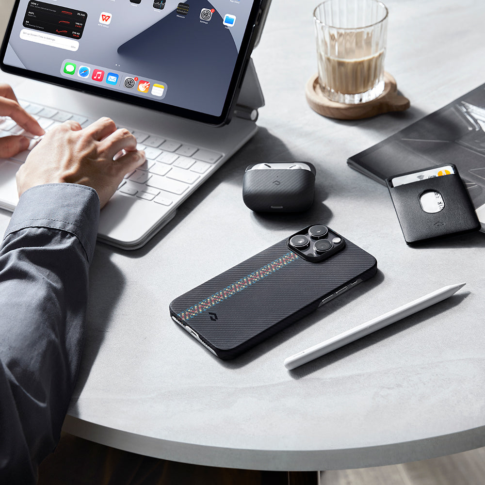 PİTAKA Magsafe Şarj Özellikli İPhone 14 Pro 600D Aramid Fiber Pitaka Tactile Woven Orchestra Serisi Rhapsody Kapak