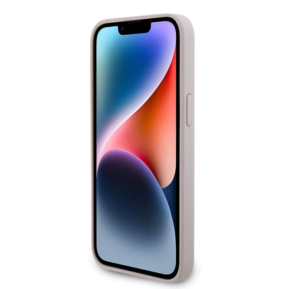 Guess Orjinal Lisanslı PU Deri Taşlı Üçgen Logo 4G Desenli Strass Pembe Kapak - enzaksesuar