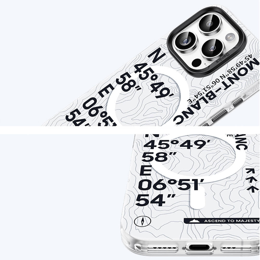 Magsafe Şarj Özellikli Koordinat Yazı Desenli Benks Summit Serisi Kapak - enzaksesuar