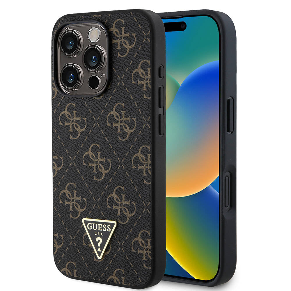 Guess Orjinal Lisanslı PU Deri 4G Desenli Üçgen Logolu Kahverengi Kapak - enzaksesuar