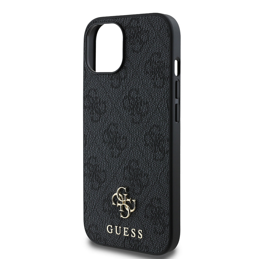 GUESS iPhone 15 Orjinal Lisanslı Magsafe Şarj Özellikli Small 4G Classic Siyah Kılıf