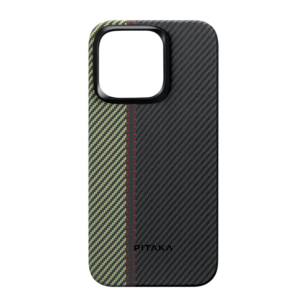 PİTAKA iPhone 15 Pro Max Magsafe Şarj Özellikli 600D Aramid Fiber Tactile Woven Orchestra Serisi Overture Kılıf