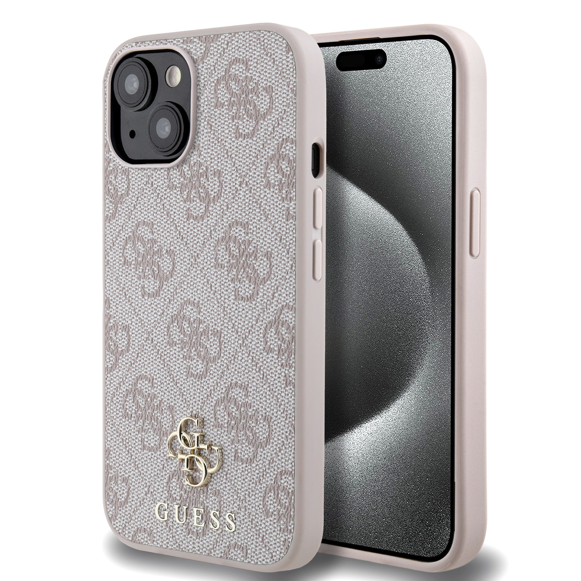 GUESS iPhone 14 Orjinal Lisanslı Magsafe Şarj Özellikli Small 4G Classic Pembe Kılıf