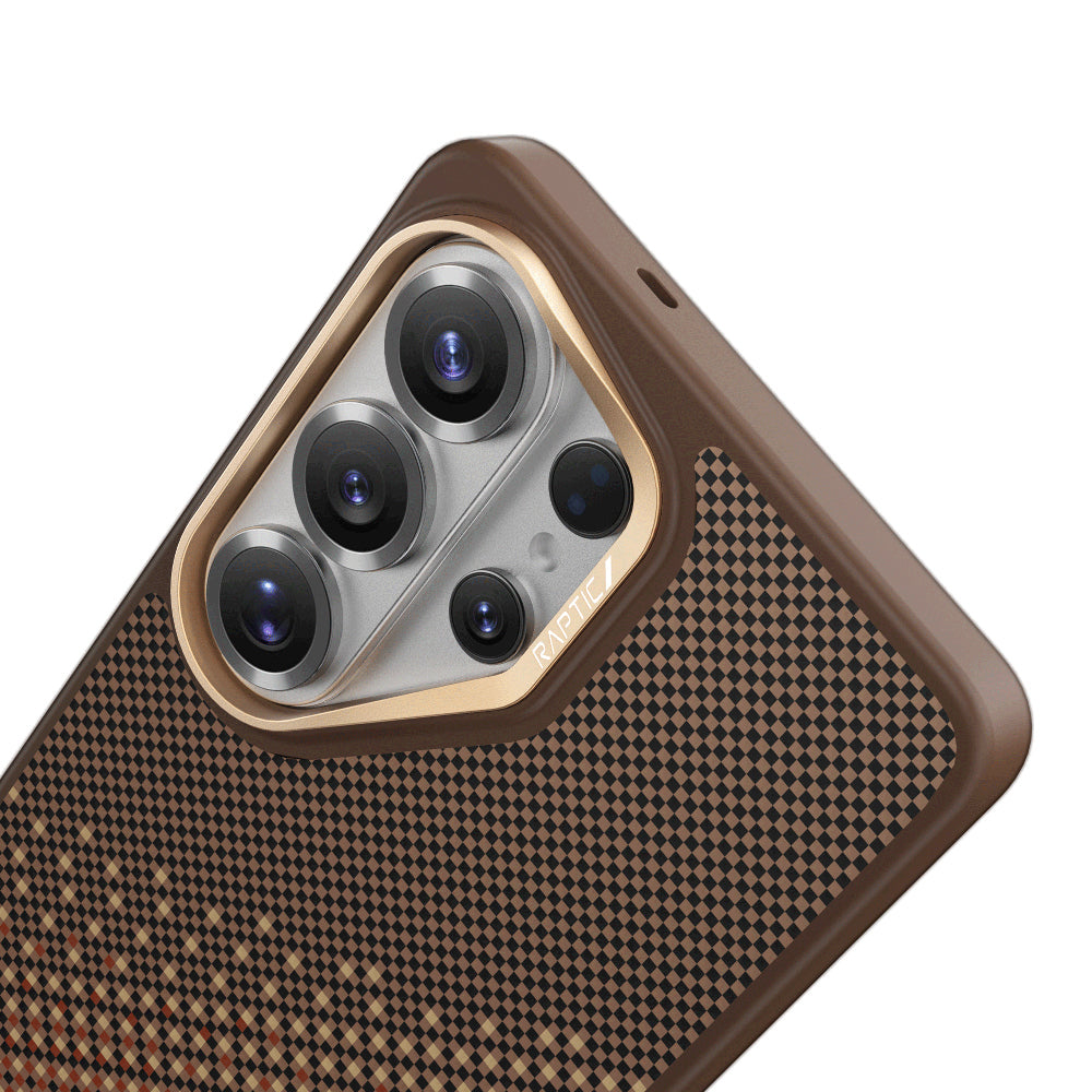 Galaxy S26 Ultra Kılıf M-safe Şarj Özellikli Raptic Aramid Skin Dual Serisi Kapak Kahverengi