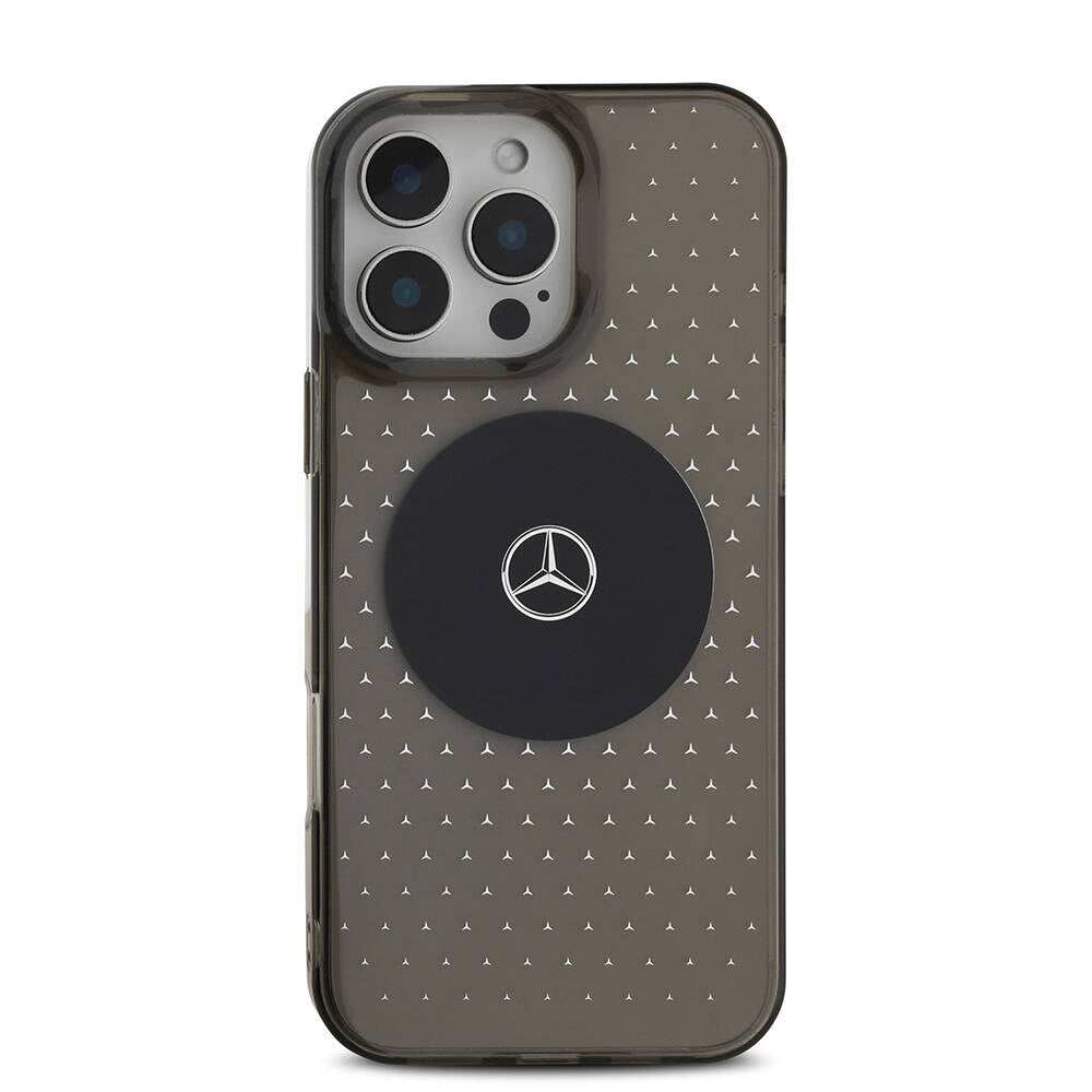MERCEDES BENZ iPhone 16 Pro Orjinal Lisanslı Magsafe Şarj Özellikli Yıldız Desenli Transparan Kılıf