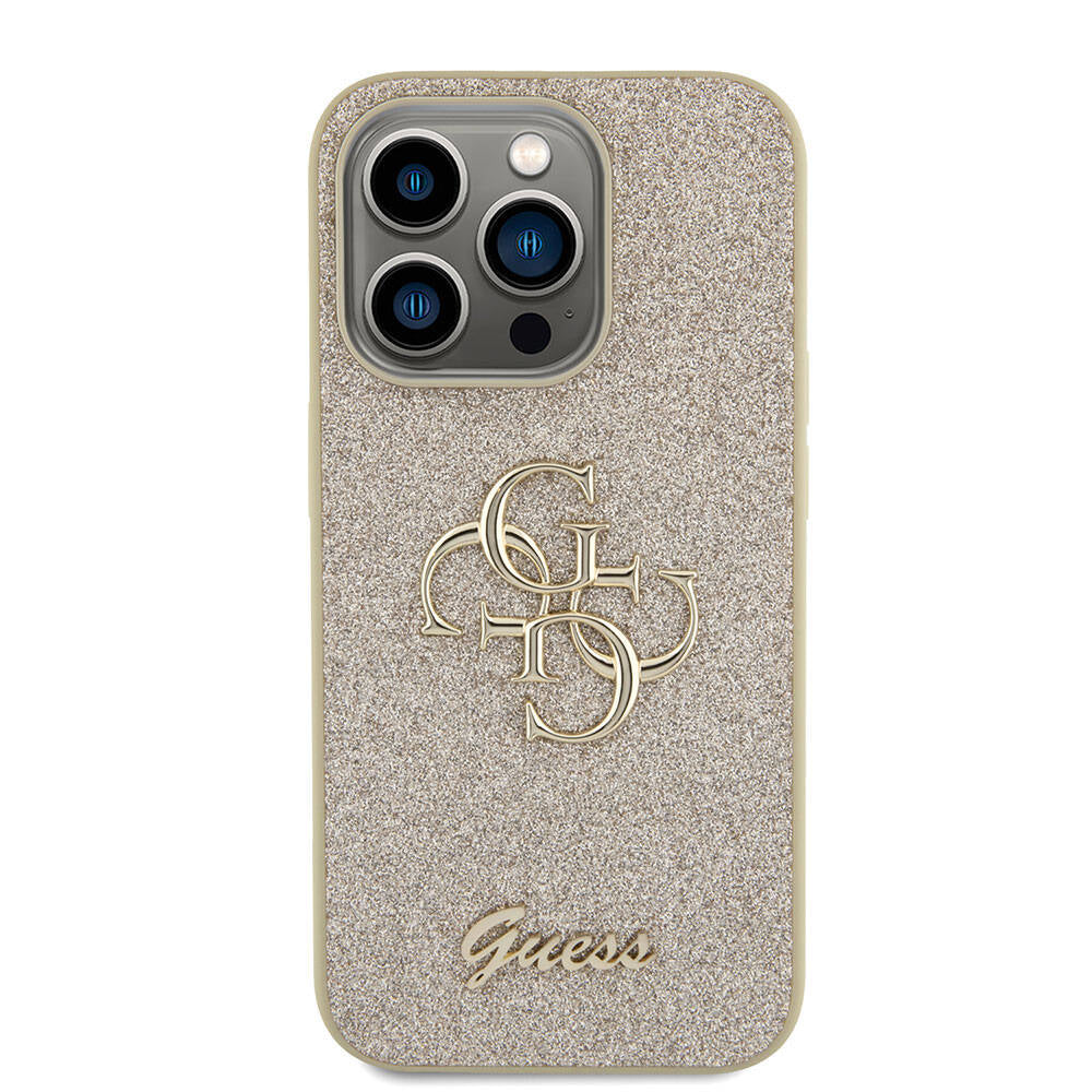 Guess Orjinal Lisanslı 4G Büyük Metal Logolu Glitter Gold Kapak - enzaksesuar