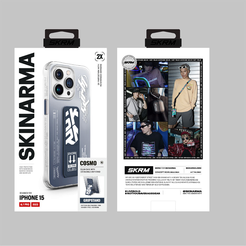 SkinArma Şeffaf Renk Geçişli Airbag Tasarımlı Standlı Cosmo Mavi Kapak - enzaksesuar