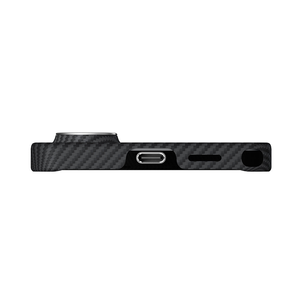 Galaxy S26 Ultra Kılıf M-safe Şarj Özellikli 600D Aramid Fiber Pitaka Ultra-Slim Classic Serisi Black-Grey Twill Kapak Siyah-Gri