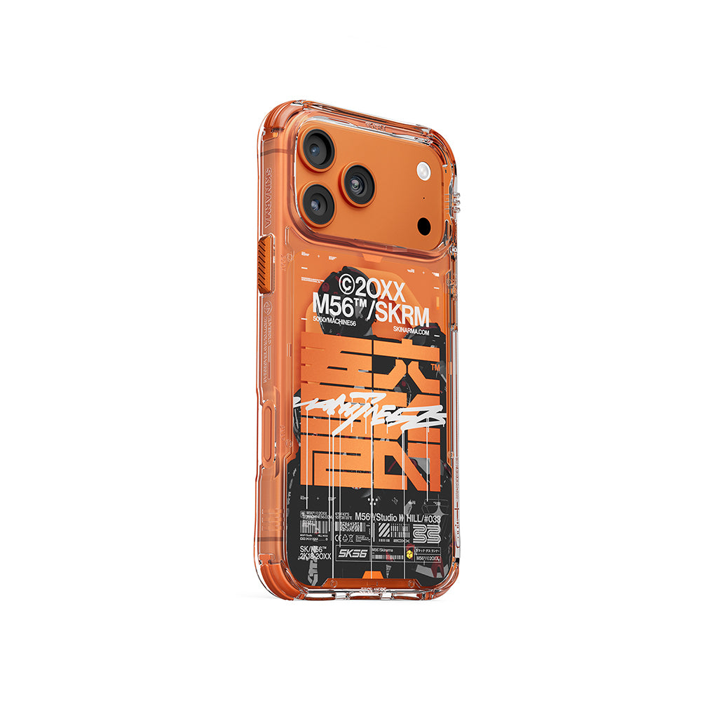 Apple iPhone 17 Pro Max Kılıf Skinarma M-Safe Şarj Özellikli IML Baskılı X M56 Kapak Turuncu