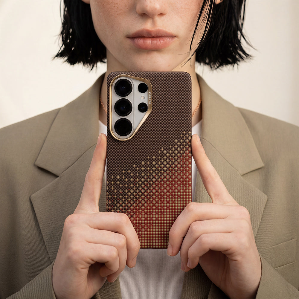 Galaxy S26 Ultra Kılıf M-safe Şarj Özellikli Raptic Aramid Skin Serisi Kapak Kahverengi