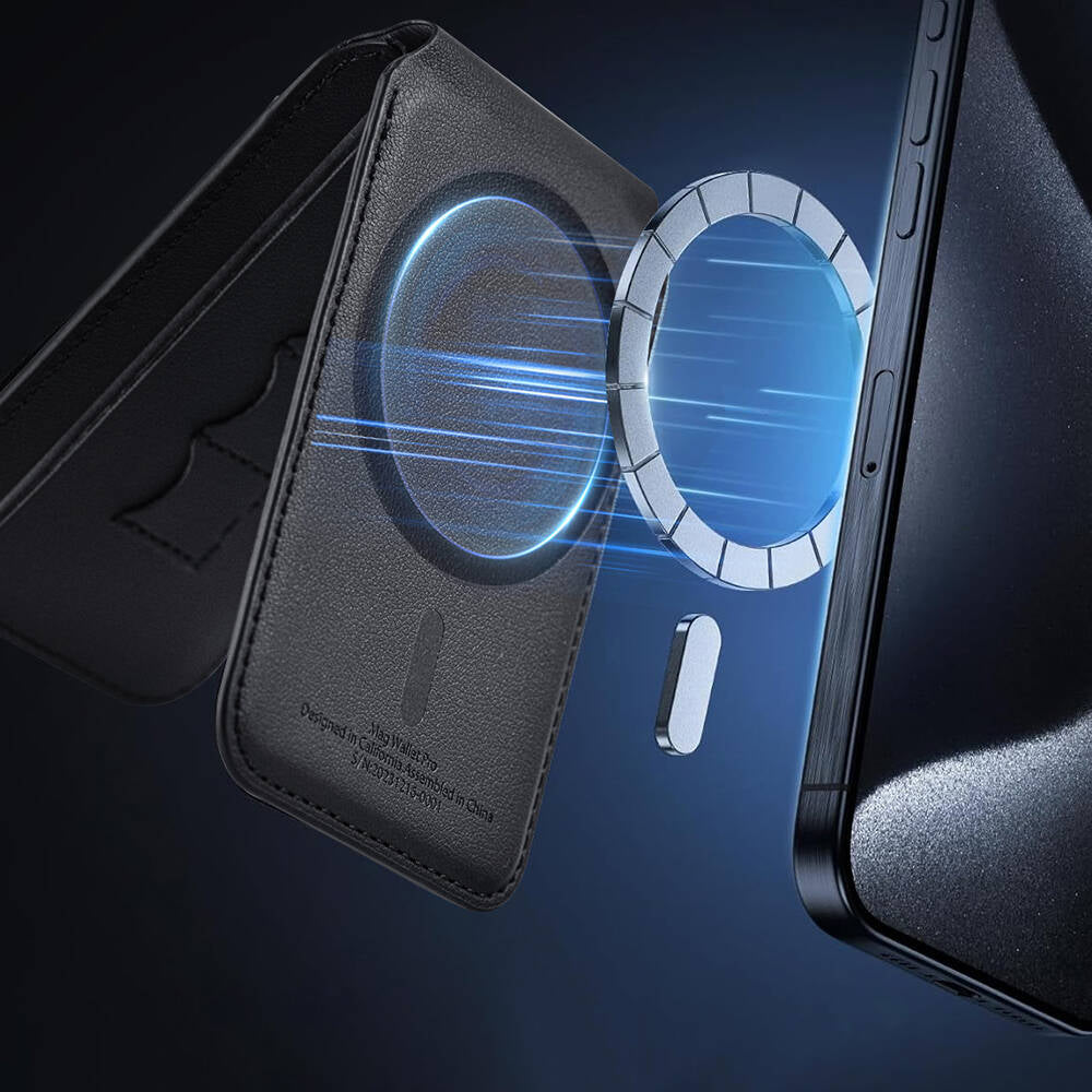 Wiwu Mag Wallet Standlı Magnetik Siyah Kartlık - enzaksesuar