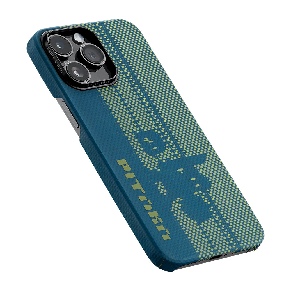 PİTAKA Magsafe Şarj Özellikli iPhone 14 Pro Aramid Fiber Tactile Woven Pixel Game Kılıf