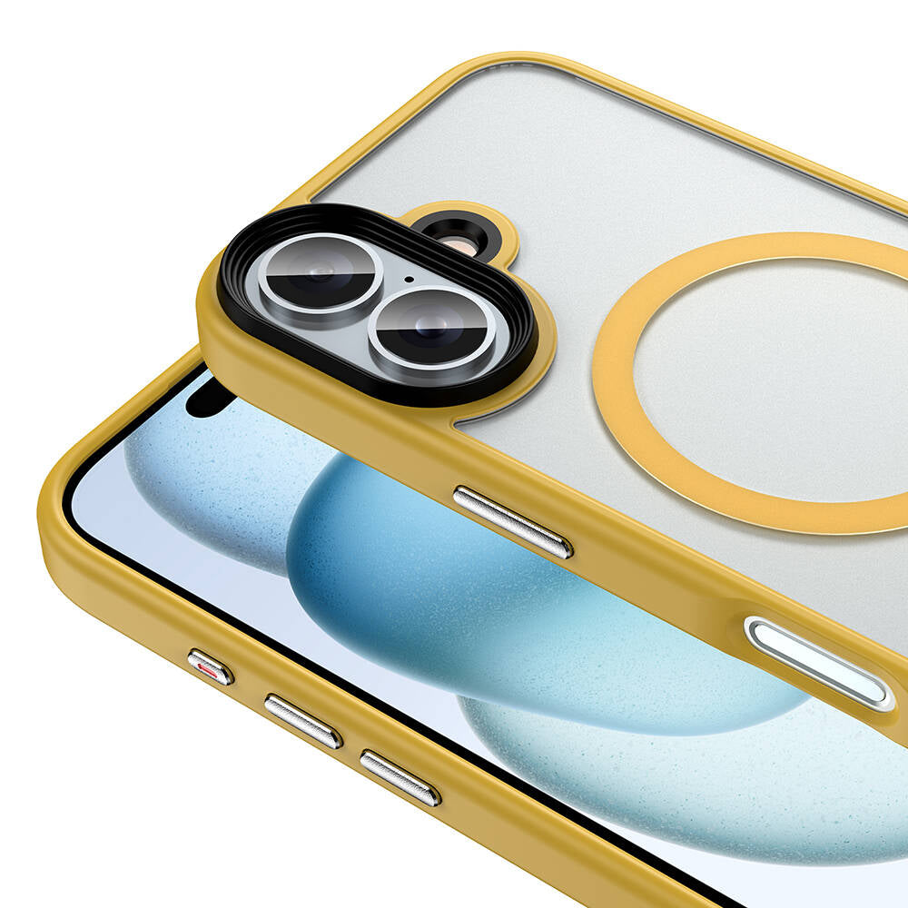 Zore Flet Magsafe Serisi iPhone Sarı Kapak - enzaksesuar