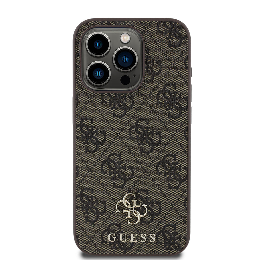 GUESS iPhone 15 Pro Max Orjinal Lisanslı Magsafe Şarj Özellikli Small 4G Classic Kahverengi Kılıf