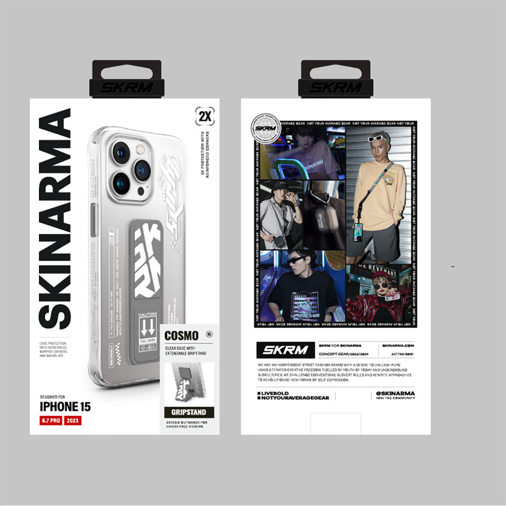 SkinArma Şeffaf Renk Geçişli Airbag Tasarımlı Standlı Cosmo Gri Kapak - enzaksesuar